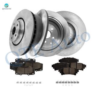 Set of 12 Front 328mm-Rear 309mm Brake Disc Rotors-Ceramic Brake Pad Kit For 2010-2015 Lexus RX450H