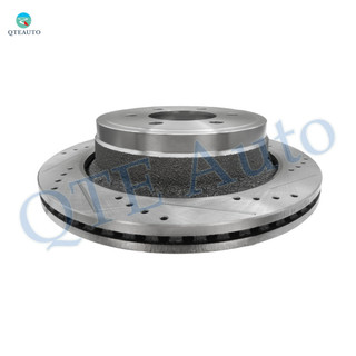 348mm 1 Piece Rear Left Drilled Slotted Brake Disc Rotor For 2012-2018 Ford F-150