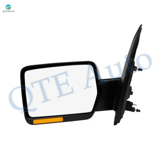 Left Driver Side Mirror, Power Heated Chrome Manual Folding with Turn Signal Light For 2009 2010 Ford F-150