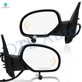 Driver & Passenger Side Mirrors, Left-Right Power Heated Chrome Power Folding with Turn Signal Light For 2007-2014 GMC Yukon XL 1500, Door Mirror Pair of 2