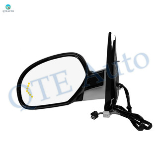 Left Driver Side Mirror, Power Heated Chrome Power Folding with Turn Signal Light For 2007-2013 Cadillac Escalade EXT