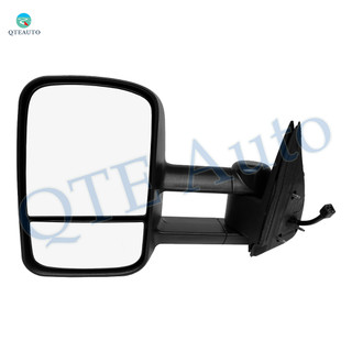 Left Driver Side Mirror, Power Heated Textured Black Manual Folding For 2001 2002 Chevrolet Silverado 3500