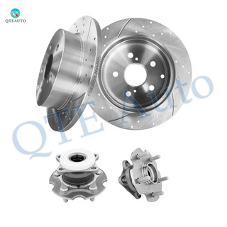 Set of 4 Rear 281mm Drilled Slotted Brake Disc Rotors-Wheel Hub Bearing Assembly For 2006-2018 Toyota RAV4