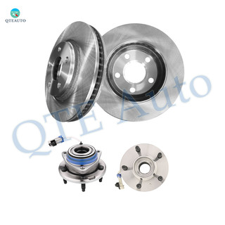 Set of 4 Front 296.95mm Brake Disc Rotors-Wheel Hub Bearing For 2004-2008 Pontiac Grand Prix