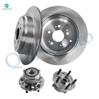 Set of 4 Rear 334mm Brake Disc Rotors-Wheel Hub Bearing Assembly For 2007-2013 Acura MDX