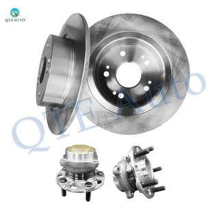 Set of 4 Rear 282mm Brake Disc Rotors-Wheel Hub Bearing Assembly For 2014-2017 Honda Accord