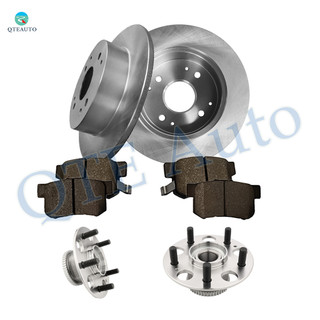 Set of 8 Rear 260mm Brake Disc Rotors-Ceramic Brake Pad Kit-Wheel Hub Bearing Assembly For 1998-2002 Honda Accord