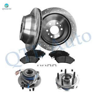 Set of 8 Front 303mm Drilled Slotted Brake Disc Rotors-Wheel Hub Bearing Assembly-Ceramic Brake Pad Kit For 2000-2005 Buick Lesabre Set of 8 Front 303mm Drilled Slotted Brake Disc Rotors-Wheel Hub Bearing Assembly-Ceramic Brake Pad Kit For 2000-2005 Buick Lesabre