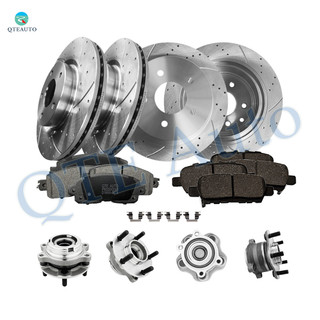 Set of 16 Front 296mm-Rear 291.45mm Drilled Slotted Brake Disc Rotors-Wheel Hub Bearing Assembly-Ceramic Brake Pad Kit For 2015-2017 Nissan Altima Set of 16 Front 296mm-Rear 291.45mm Drilled Slotted Brake Disc Rotors-Wheel Hub Bearing Assembly-Ceramic Brake Pad Kit For 2015-2017 Nissan Altima