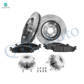 Set of 8 Front 325mm Brake Disc Rotors-Wheel Hub Bearing Assembly-Ceramic Brake Pad Kit For 2010-2019 Ford Taurus