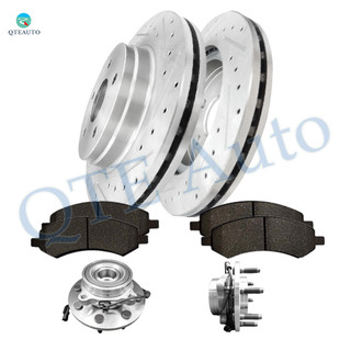 Set of 8 Front Wheel Hub Bearing Assembly-336mm Drilled Slotted Brake Disc Rotors-Ceramic Brake Pad Kit For 2006-2008 Dodge RAM 1500 Set of 8 Front Wheel Hub Bearing Assembly-336mm Drilled Slotted Brake Disc Rotors-Ceramic Brake Pad Kit For 2006-2008 Dodge RAM 1500