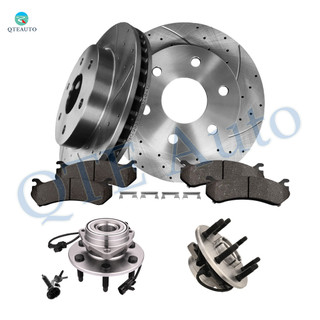Set of 8 Front 305mm Drilled Slotted Brake Disc Rotors-Wheel Hub Bearing Assembly-Ceramic Brake Pad Kit For 2004-2006 Chevrolet Avalanche 1500 4WD Set of 8 Front 305mm Drilled Slotted Brake Disc Rotors-Wheel Hub Bearing Assembly-Ceramic Brake Pad Kit For 2004-2006 Chevrolet Avalanche 1500 4WD