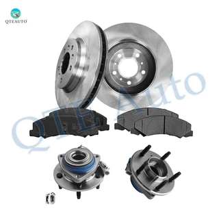 Set of 8 Front 302.95mm Drilled Slotted Brake Disc Rotors-Wheel Hub Bearing Assembly-Ceramic Brake Pad Kit For 2014-2016 Chevrolet Impala Limited with 302.8 (mm) Front Rotor