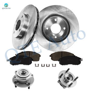 Set of 8 Front 280mm Brake Disc Rotors-Ceramic Brake Pad Kit-Wheel Hub Bearing Assembly For 2007-2011 Nissan Versa