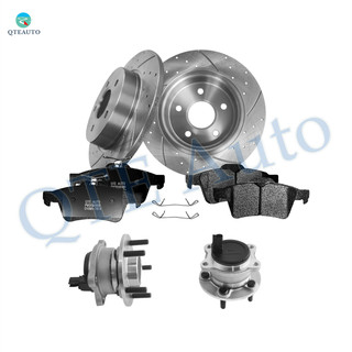 Set of 8 Rear 271mm Drilled Slotted Brake Disc Rotors-D1095 7874 Ceramic Brake Pad Kit-Wheel Hub Bearing Assembly For 2012-2018 Ford Focus Set of 8 Rear 271mm Drilled Slotted Brake Disc Rotors-D1095 7874 Ceramic Brake Pad Kit-Wheel Hub Bearing Assembly For 2012-2018 Ford Focus