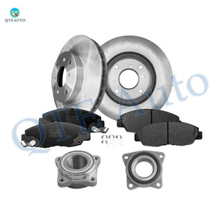 Set of 8 Front 260mm Brake Disc Rotors-Wheel Hub Bearing Assembly-Ceramic Brake Pad Kit For 1998 1999 Acura CL D1578 8791