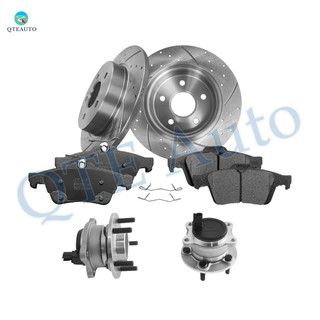 Set of 8 Rear 271mm Drilled Slotted Brake Disc Rotors-D1564 7957 Ceramic Brake Pad Kit-Wheel Hub Bearing Assembly For 2012-2018 Ford Focus SE Set of 8 Rear 271mm Drilled Slotted Brake Disc Rotors-D1564 7957 Ceramic Brake Pad Kit-Wheel Hub Bearing Assembly For 2012-2018 Ford Focus SE