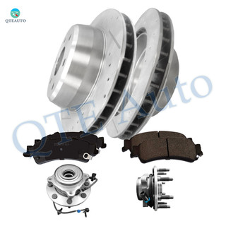 Set of 8 Rear Wheel Hub Bearing Assembly-330.2mm Drilled Slotted Brake Disc Rotors-Ceramic Brake Pad Kit For 2005 GMC Sierra 1500 Set of 8 Rear Wheel Hub Bearing Assembly-330.2mm Drilled Slotted Brake Disc Rotors-Ceramic Brake Pad Kit For 2005 GMC Sierra 1500
