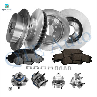 Set of 16 Front-Rear 278mm Brake Disc Rotors-Ceramic Brake Pad Kit-Wheel Hub Bearing Assembly For 2000 2001 Buick Regal