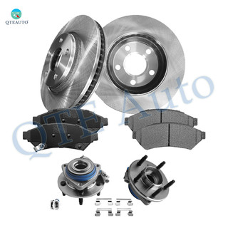 Set of 8 Front 296.95mm Brake Disc Rotors-Wheel Hub Bearing Assembly-Ceramic Brake Pad Kit For 2005-2008 Pontiac Grand Prix