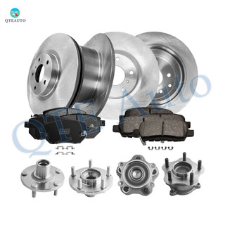 Set of 16 Front 320mm-Rear 291.5mm Brake Disc Rotors-Ceramic Brake Pad Kit-Wheel Hub Bearing Assembly For 2004-2008 Nissan Maxima