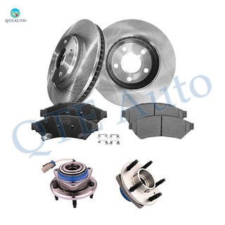 Set of 8 Front 296.95mm Brake Disc Rotors-Wheel Hub Bearing Assembly-Ceramic Brake Pad Kit For 2005 Saturn Relay