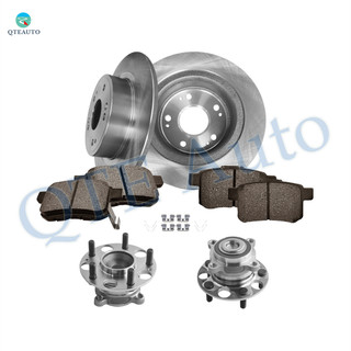 Set of 8 Rear 282mm Brake Disc Rotors-Ceramic Brake Pad Kit-Wheel Hub Bearing Assembly For 2009-2014 Acura TSX