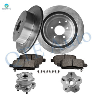 Set of 8 Rear 308mm Brake Disc Rotors-Ceramic Brake Pad Kit-Wheel Hub Bearing Assembly For 2009 Infiniti FX35