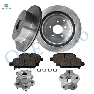 Set of 8 Rear 308mm Brake Disc Rotors-Ceramic Brake Pad Kit-Wheel Hub Bearing Assembly For 2015-2018 Infiniti Q70