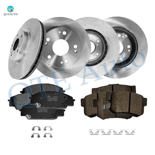Set of 12 Front 300mm-Rear 260mm Brake Disc Rotors-Ceramic Brake Pad Kit For 2006-2011 Honda Civic Rear D537 7418