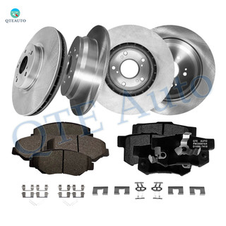 Set of 12 Front 300mm-Rear 305mm Brake Disc Rotors-Ceramic Brake Pad Kit For 2005 2006 Honda CR-V Rear D1086 7418