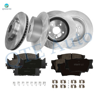 Set of 12 Front 296mm-Rear 281mm Brake Disc Rotors-Ceramic Brake Pad Kit For 2013-2018 Lexus ES350
