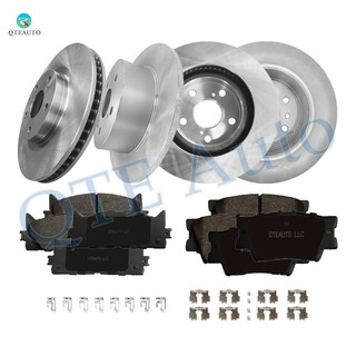 Set of 12 Front 296mm-Rear 281mm Brake Disc Rotors-Ceramic Brake Pad Kit For 2007-2011 Toyota Camry