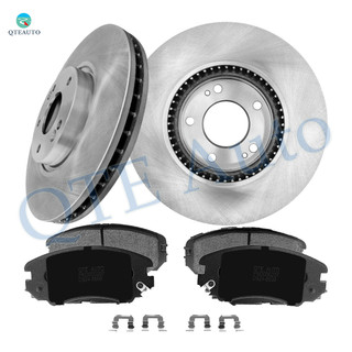 Set of 6 Front 300mm Brake Disc Rotors-Ceramic Brake Pad Kit For 2008-2010 Hyundai Sonata