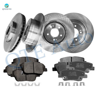Set of 12 Front 300mm-Rear 284mm Brake Disc Rotors-Ceramic Brake Pad Kit Replacement For 2011-2014 Hyundai Sonata