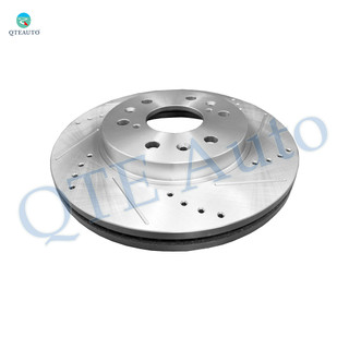 1 Piece Front Left 329.95mm Drilled Slotted Brake Disc Rotor For 2009-2012 GMC Savana 3500