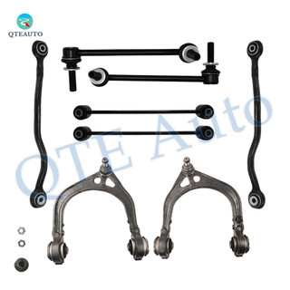 Set of 8 Front Upper Control Arm Ball Joint-Sway Bar Link-Rear Lower Rearward Control Arm-Sway Bar Link For 2005-2008 Dodge Magnum Adjustable