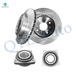 Set of 4 Front 260mm Drilled Slotted Brake Disc Rotors-Wheel Hub Bearing Assembly For 1998 1999 Acura CL