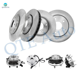 Set of 8 Front 302mm-Rear 305mm Brake Disc Rotors-Wheel Hub Bearing Assembly For 2008-2011 Dodge Grand Caravan