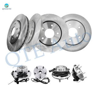 Set of 8 Front 302mm-Rear 305mm Brake Disc Rotors-Wheel Hub Bearing Assembly For 2009-2011 Volkswagen Routan