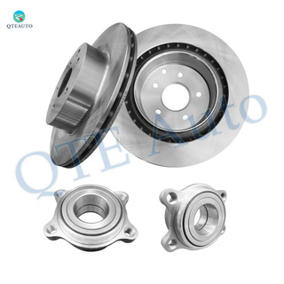 Set of 4 Rear 322mm Brake Disc Rotors-Wheel Hub Bearing Assembly For 2003 2004 Infiniti G35