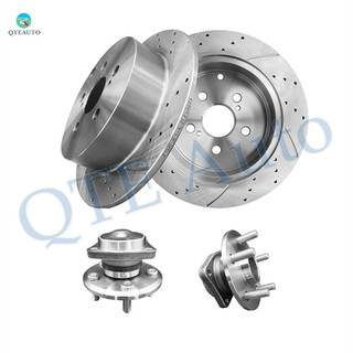 Set of 4 Rear 269mm Drilled Slotted Brake Disc Rotors-Wheel Hub Bearing Assembly For 2005 2006 Toyota Corolla 4-Wheel ABS