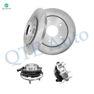 Set of 4 Rear 305mm Brake Disc Rotors-Wheel Hub Bearing Assembly For 2009-2011 Volkswagen Routan