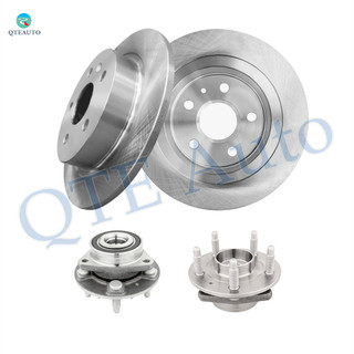 Set of 4 Rear 292mm Brake Disc Rotors-Wheel Hub Bearing Assembly For 2010 2011 Saab 9-5
