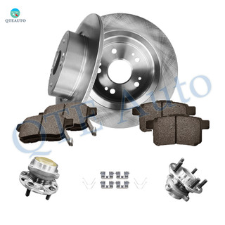 Set of 8 Rear 282mm Brake Disc Rotors-Ceramic Brake Pad Kit-Wheel Hub Bearing Assembly For 2014-2017 Honda Accord