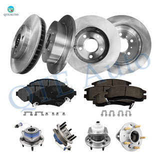 Set of 16 278mm Front-Rear Brake Disc Rotors-Front D818 7693 Rear D814 7387 Ceramic Brake Pad Kit-Wheel Hub Bearing Assembly For 2000-2002 Buick Regal