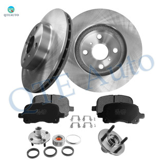 Set of 8 Front 255mm Brake Disc Rotors-Ceramic Brake Pad Kit-Wheel Hub Bearing Assembly For 1998-2002 Chevrolet Prizm