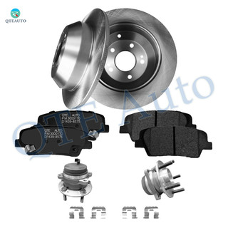 Set of 8 Rear 302mm Brake Disc Rotors-Ceramic Brake Pad Kit-Wheel Hub Bearing Assembly For 2011-2015 KIA Sorento