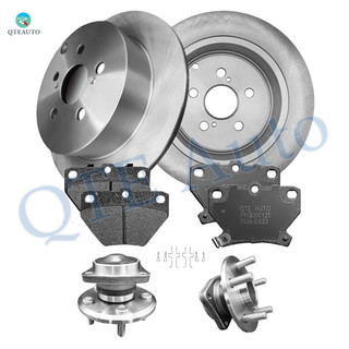 Set of 8 Rear 269mm Brake Disc Rotors-Rear 7696-D823 Ceramic Brake Pad Kit-Wheel Hub Bearing Assembly For 2003-2006 Pontiac Vibe 4-Wheel ABS