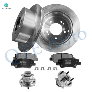 Set of 8 Rear 262mm Brake Disc Rotors-Ceramic Brake Pad Kit-Wheel Hub Bearing Assembly For 2010 Hyundai Sonata